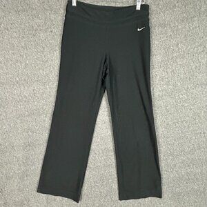 Nike Pants Womens Medium Black Fit Dry Flare Stretch Athletic Yoga Gym Spandex